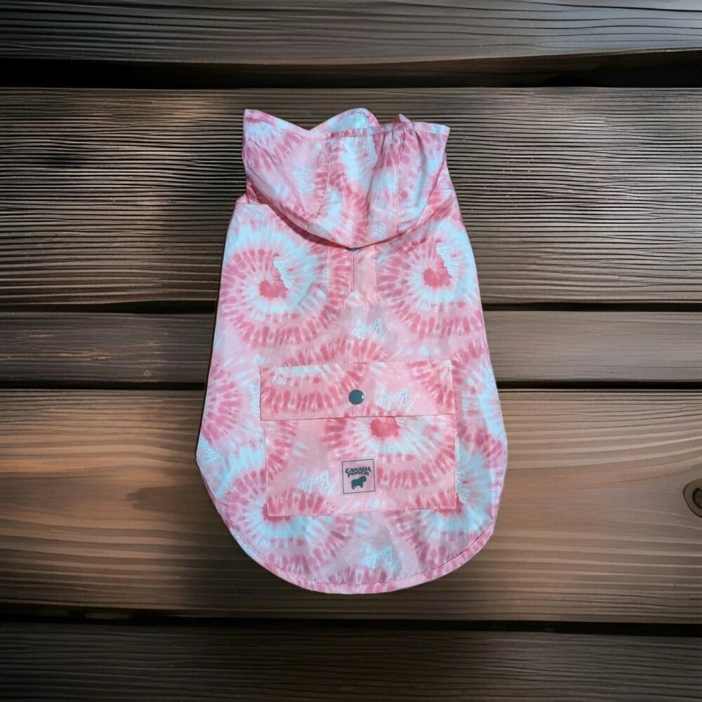 Canada Pooch Pick Me Poncho Pink Rain Coat Dog Sz 14 Barbie NWOT